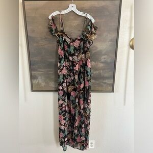 Xhilaration Floral Maxi Dress - Black, Pink, Green